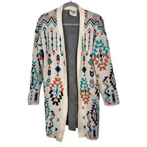 Savanna Jane Let’s Get It Aztec Open Cardigan Small Boho